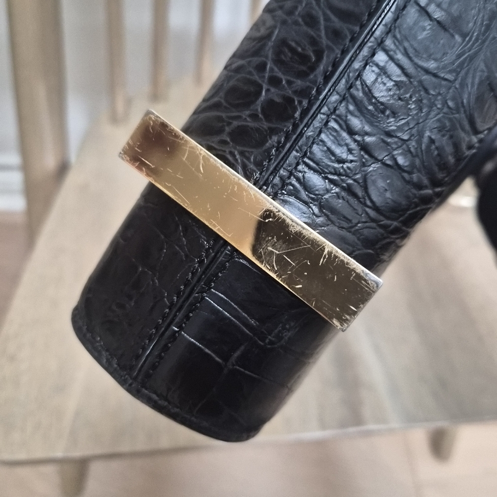 Alexander Wang Chastity Black Croc-Embossed Bag - Picture 7 of 11